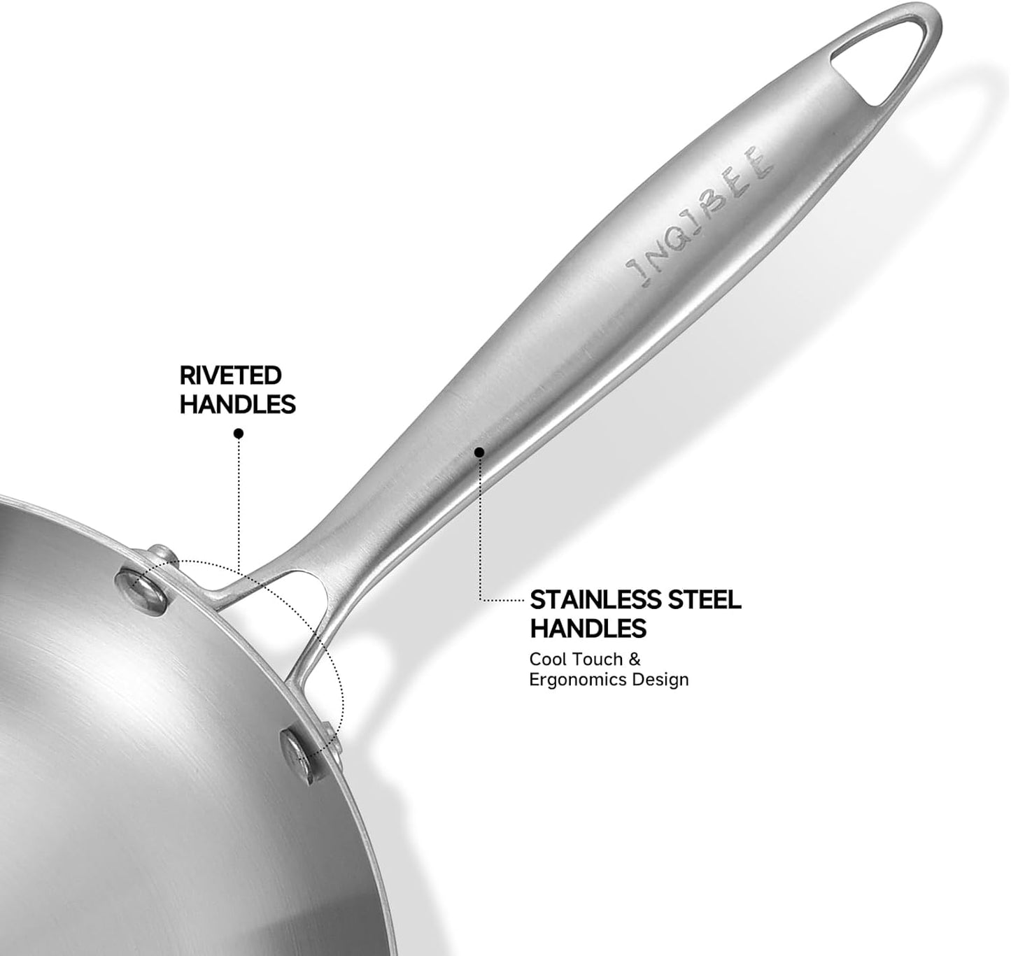 Inqibee 8-1/2 Inch Tri-Ply Stainless Steel Frying with Lid,Small Sauté Pan,Small Skillet,Induction Cooking Pan,Dishwasher and Oven Safe.